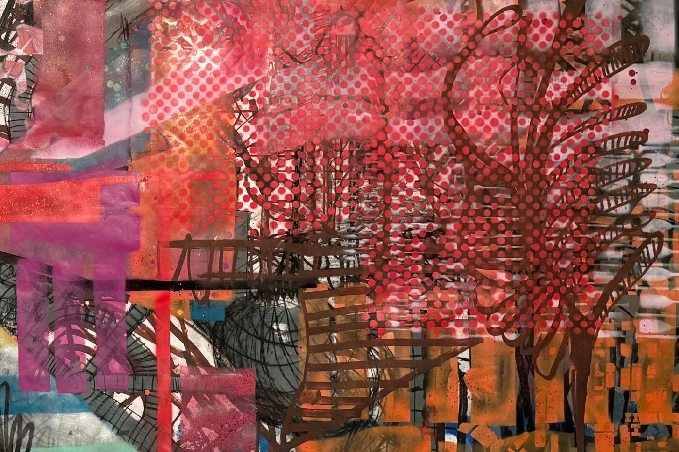 Untitled (detail), 2024, mixed media on paper, 10x5'