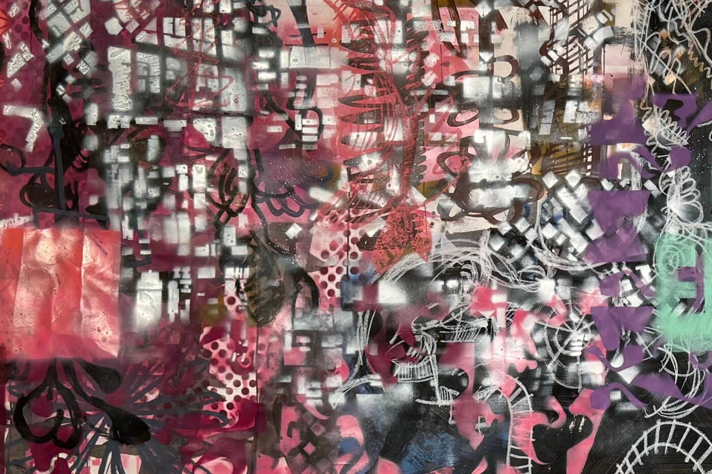 Untitled (detail), 2024, mixed media on paper, 10x5'