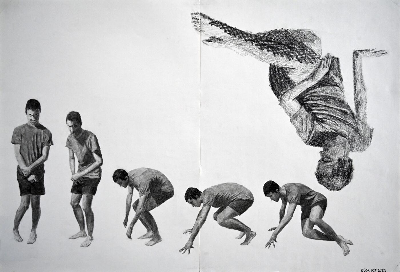 Untitled, 2022, graphite on paper, 48x36"