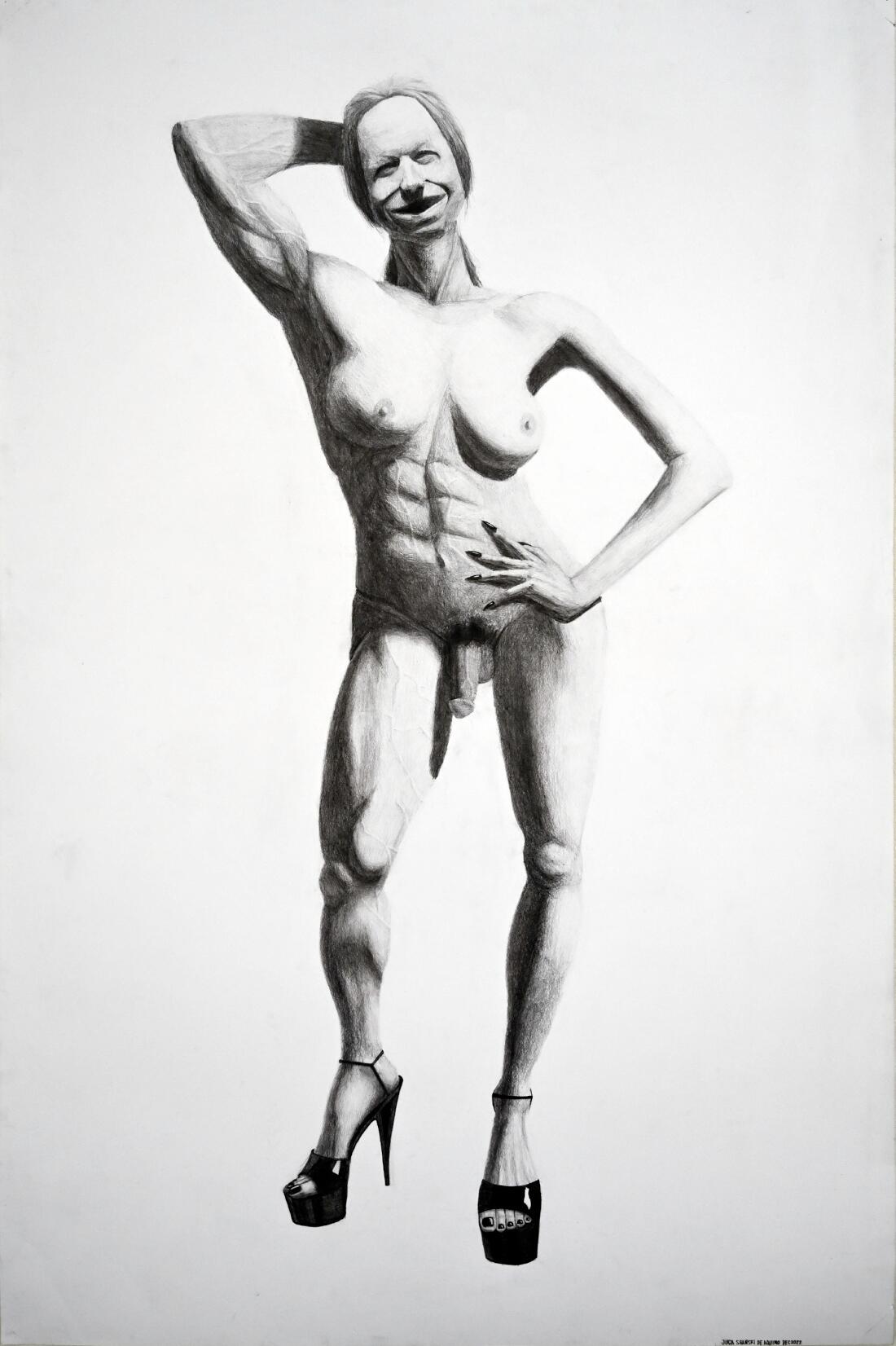 Untitled, 2022, graphite on paper, 22x36"