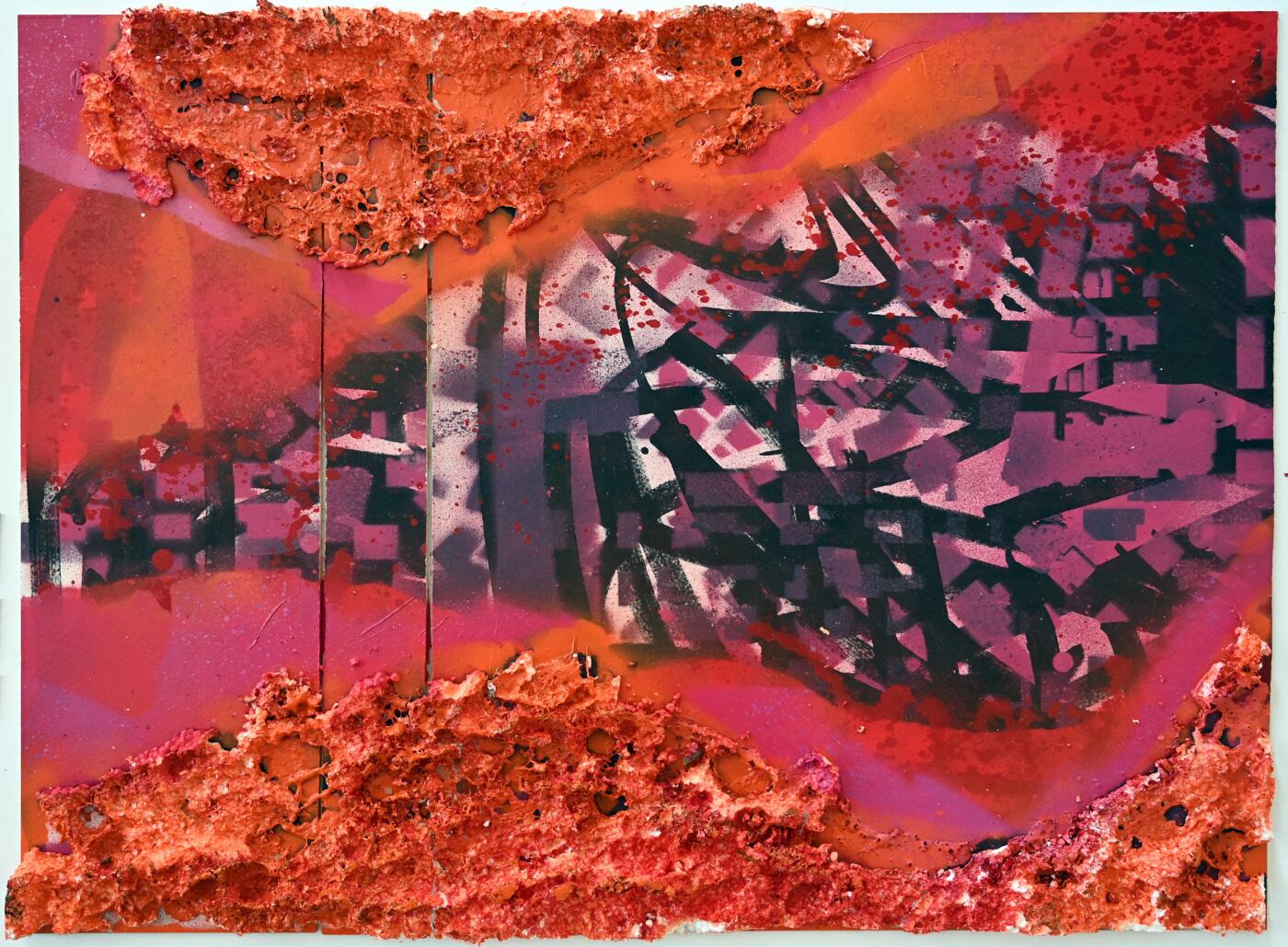Untitled, 2022, mixed media on MDF, 24x18"