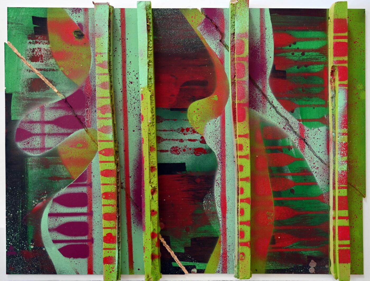 Untitled, 2022, mixed media on MDF, 24x18"