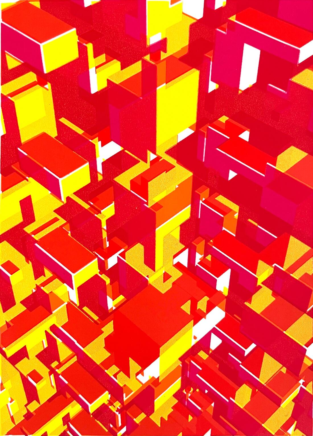 Pile, 2023, acrylic on paper, 6x8"